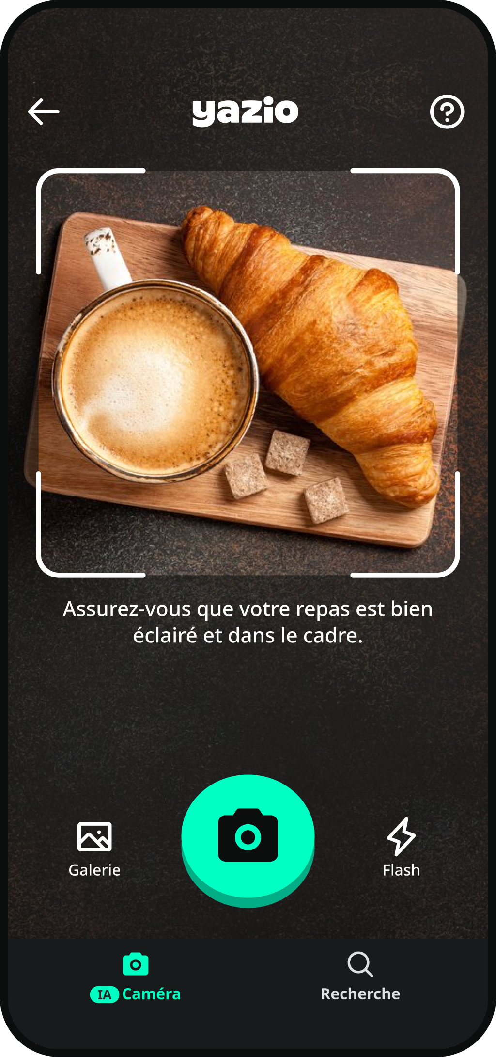 Ecran de suivi des repas